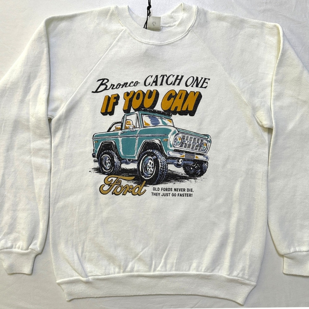RE/DONE x Ford Bronco Upcycled Graphic Sweatshirt Crewneck XS/S White USA Made
